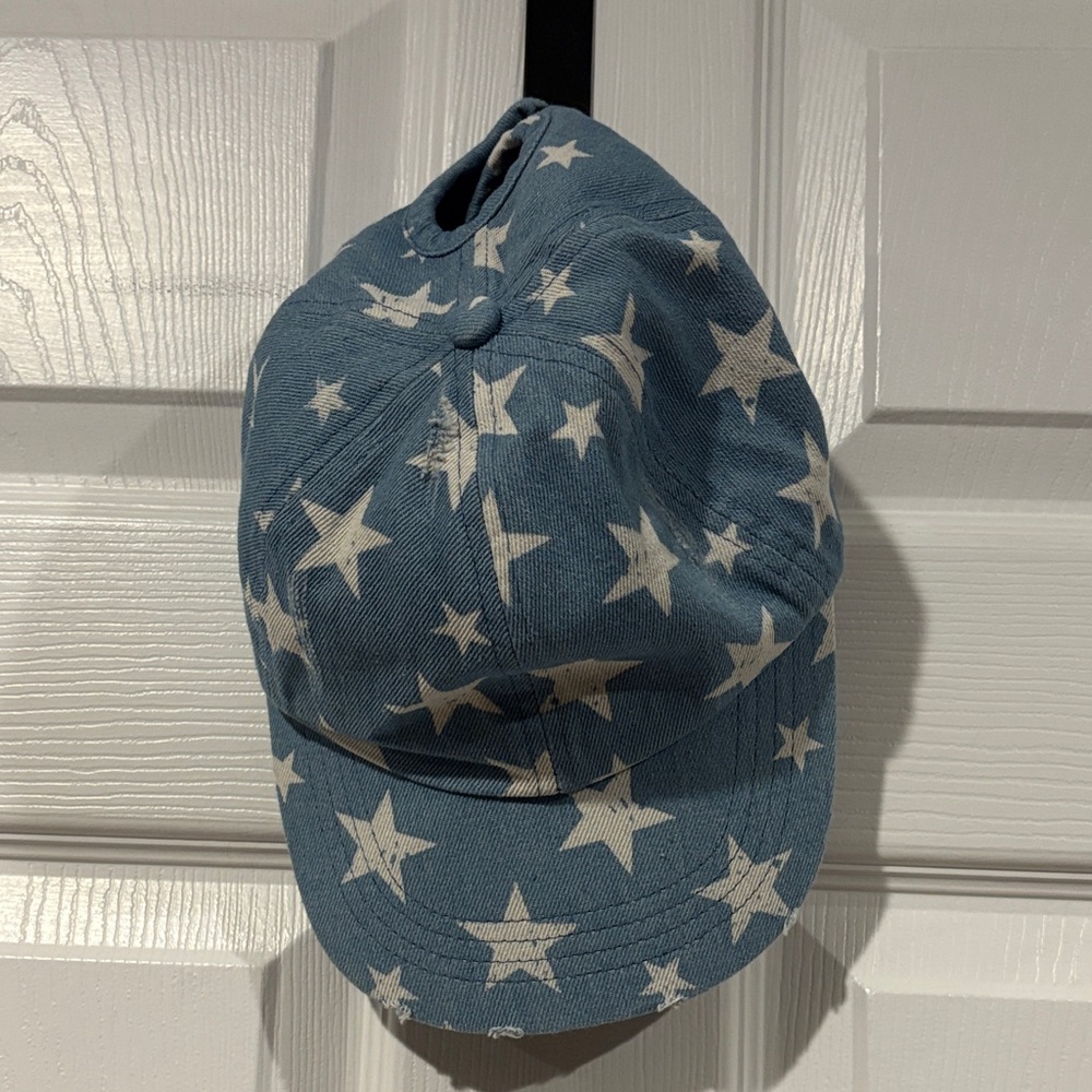 Blue Star Print ponytail Baseball Cap